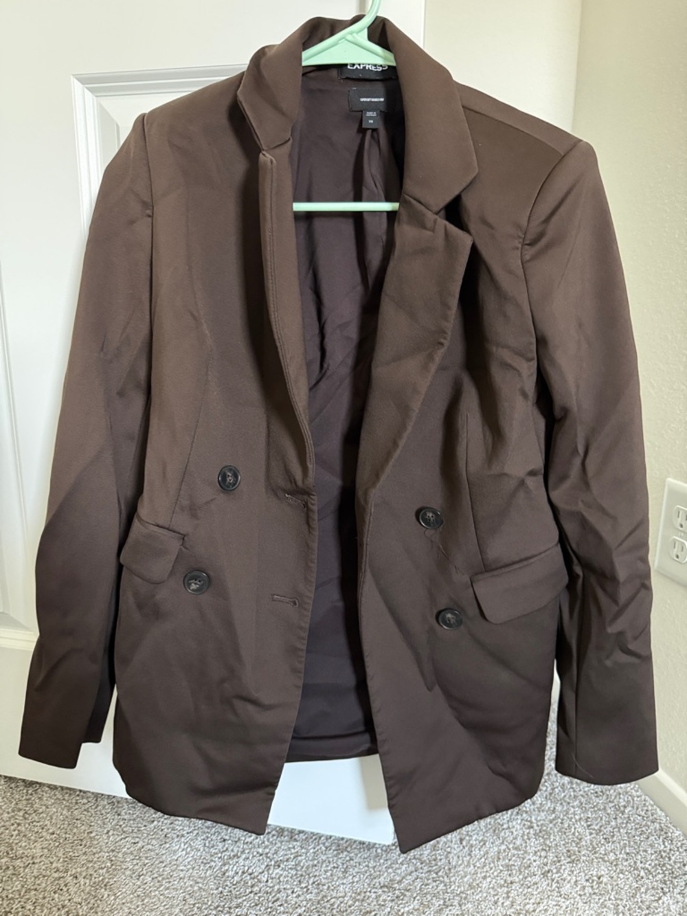 Brown Double-Breasted Blazer